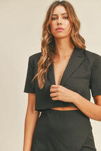 Load image into Gallery viewer, NEWEST ARRIVAL Black Crop Blazer Skort Set
