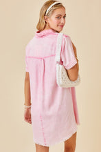 Load image into Gallery viewer, NEWEST ARRIVAL Washed Pink Denim Shirt Dress
