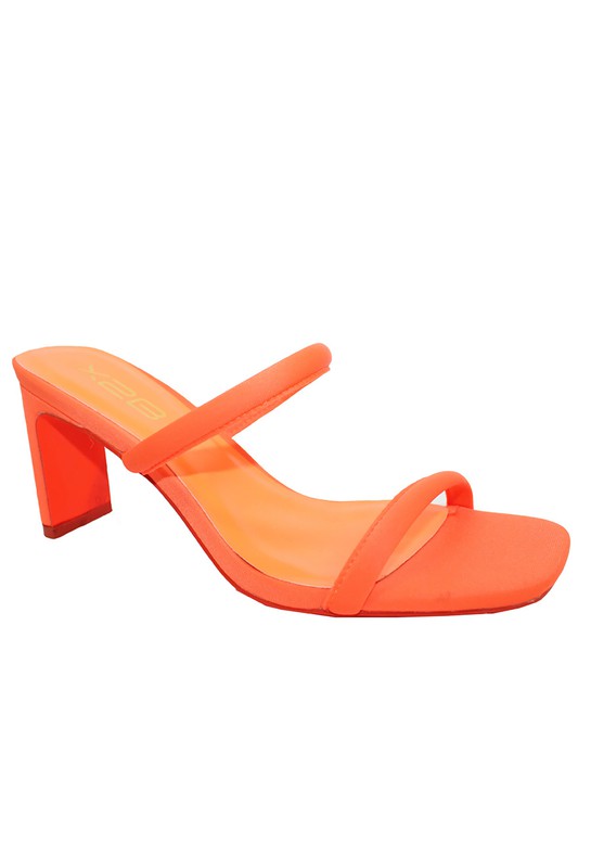 Bright Orange Two Strap Heels
