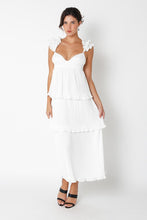 Load image into Gallery viewer, NEWEST ARRIVAL White Ruffle Tiered Midi Dress
