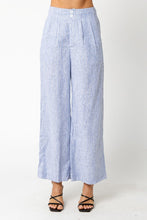 Load image into Gallery viewer, NEWEST ARRIVAL Chambray Blue Pin Striped Linen Pants
