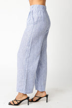 Load image into Gallery viewer, NEWEST ARRIVAL Chambray Blue Pin Striped Linen Pants
