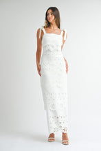 Load image into Gallery viewer, NEWEST ARRIVAL White Scallop Laser Cut Maxi Dress
