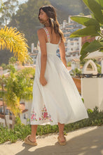 Load image into Gallery viewer, NEWEST ARRIVAL *LAST ONE* White Floral Embroidered Sleeveless Midi Dress
