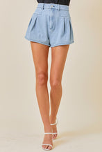 Load image into Gallery viewer, NEWEST ARRIVAL Denim Flare Pleated Shorts
