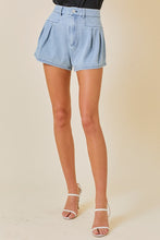 Load image into Gallery viewer, NEWEST ARRIVAL Denim Flare Pleated Shorts
