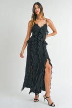 Load image into Gallery viewer, NEWEST ARRIVAL Black Ruffle Front Maxi Dress
