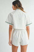 Load image into Gallery viewer, NEWEST ARRIVAL White Floral Embroidered Shorts Set

