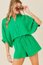 Load image into Gallery viewer, NEWEST ARRIVAL Green Gauze Shorts Set
