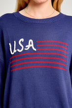 Load image into Gallery viewer, NEWEST ARRIVAL Navy Stitched Knit Sweater
