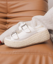 Load image into Gallery viewer, NEWEST ARRIVAL White Twin Buckle Platforms
