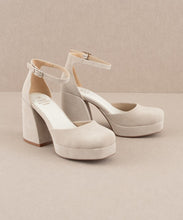 Load image into Gallery viewer, NEWEST ARRIVAL Light Gray Chunky Mary Jane Heels
