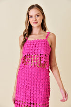 Load image into Gallery viewer, NEWEST ARRIVAL *LAST ONE* Fuchsia Pink Dot Fringe Skirt Set
