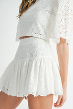 Load image into Gallery viewer, NEWEST ARRIVAL White Eyelet Skirt Set
