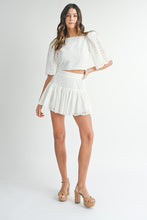 Load image into Gallery viewer, NEWEST ARRIVAL White Eyelet Skirt Set
