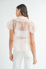 Load image into Gallery viewer, NEWEST ARRIVAL Sweet Pink Floral Sheer Organza Blouse
