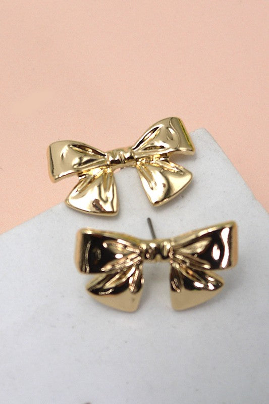 NEWEST ARRIVAL Gold Bow Stud Earrings