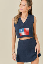 Load image into Gallery viewer, NEWEST ARRIVAL Navy American Flag Skirt Set
