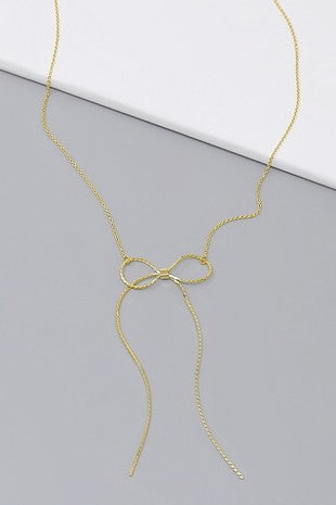 NEWEST ARRIVAL Dainty Gold Large Bow Necklace