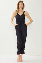 Load image into Gallery viewer, FINAL SALE Black Sleeveless Jogger Jumpsuit

