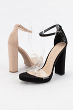 Load image into Gallery viewer, Clear Strap Block Heels
