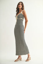 Load image into Gallery viewer, NEWEST ARRIVAL Black/Ivory Monochrome Knit Maxi Sweater Dress
