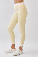 Load image into Gallery viewer, NEWEST ARRIVAL *PREORDER 6/26* Yellow Scallop Trim Crop Athletic Pants Set
