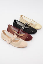 Load image into Gallery viewer, Burgundy Wine Buckle Ballet Flats
