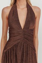 Load image into Gallery viewer, NEWEST ARRIVAL Bronze Neck Plunging Halter Maxi Dress
