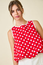 Load image into Gallery viewer, NEWEST ARRIVAL Red/White Polka Dot Bubble Blouse
