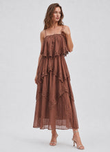 Load image into Gallery viewer, NEWEST ARRIVAL *PREORDER 8/28* Brown Lace Midi Dress
