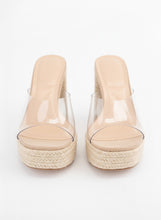 Load image into Gallery viewer, NEWEST ARRIVAL *RESTOCKED* Clear Espadrille Platform Block Heels
