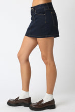 Load image into Gallery viewer, NEWEST ARRIVAL Dark Wash Blue Jean Denim Mini Skirt
