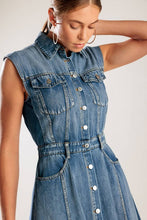 Load image into Gallery viewer, NEWEST ARRIVAL Denim Sleeveless Button Down Midi Dress
