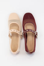 Load image into Gallery viewer, Burgundy Wine Buckle Ballet Flats
