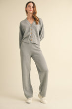 Load image into Gallery viewer, NEWEST ARRIVAL Heather Gray Knit Cardigan Lounge Set
