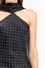 Load image into Gallery viewer, NEWEST ARRIVAL Black/White Polka Dot Neck Scarf Maxi Dress
