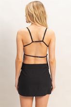Load image into Gallery viewer, NEWEST ARRIVAL Black Strappy Back Skort Set
