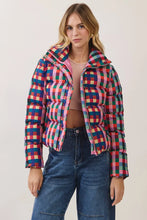 Load image into Gallery viewer, NEWEST ARRIVAL Bold Colorful Check Puffer Jacket
