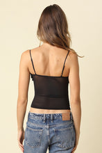 Load image into Gallery viewer, NEWEST ARRIVAL Black Ruffle Bust Sheer Cami Top
