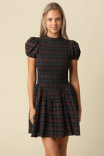 Load image into Gallery viewer, NEWEST ARRIVAL Brown/Blue Plaid Smocked Dress

