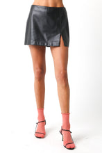 Load image into Gallery viewer, NEWEST ARRIVAL Black Pleather Mini Skort

