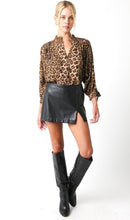 Load image into Gallery viewer, NEWEST ARRIVAL Black Pleather Mini Skort
