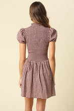 Load image into Gallery viewer, NEWEST ARRIVAL Burgundy Plaid Smocked Dress
