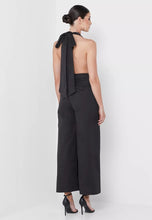 Load image into Gallery viewer, NEWEST ARRIVAL Black Deep Plunge Halter Wide Leg Jumpsuit
