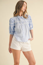 Load image into Gallery viewer, Baby Blue Poplin Button Down Blouse
