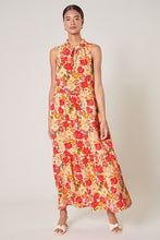 Load image into Gallery viewer, Red/Gold Floral Maxi Dress
