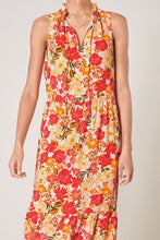 Load image into Gallery viewer, Red/Gold Floral Maxi Dress
