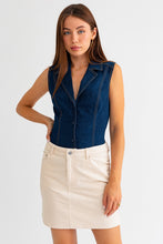 Load image into Gallery viewer, NEWEST ARRIVAL Dark Denim Sleeveless Bodysuit
