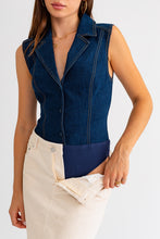 Load image into Gallery viewer, NEWEST ARRIVAL Dark Denim Sleeveless Bodysuit
